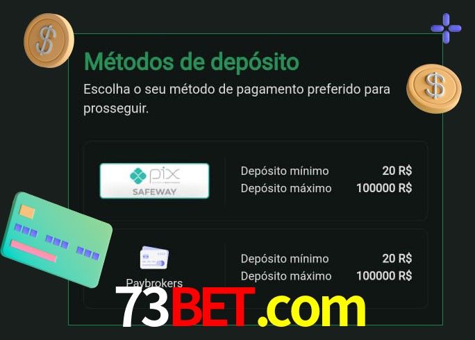 O cassino 73bet.com oferece uma grande variedade de métodos de pagamento